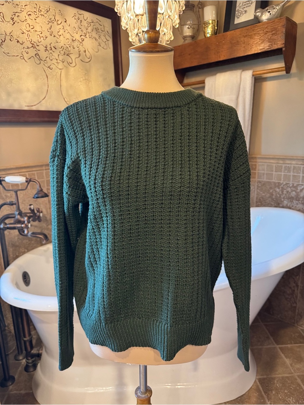 NWT Time and Tru Forest Green Crewneck Sweater medium